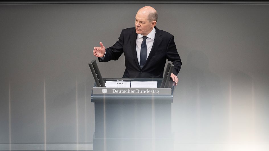 Bundeskanzler Olaf Scholz bei einer Regierungserklärung im Deutschen Bundestag, zum Europäischen Rat am 21./22.03.2024 in Brüssel.