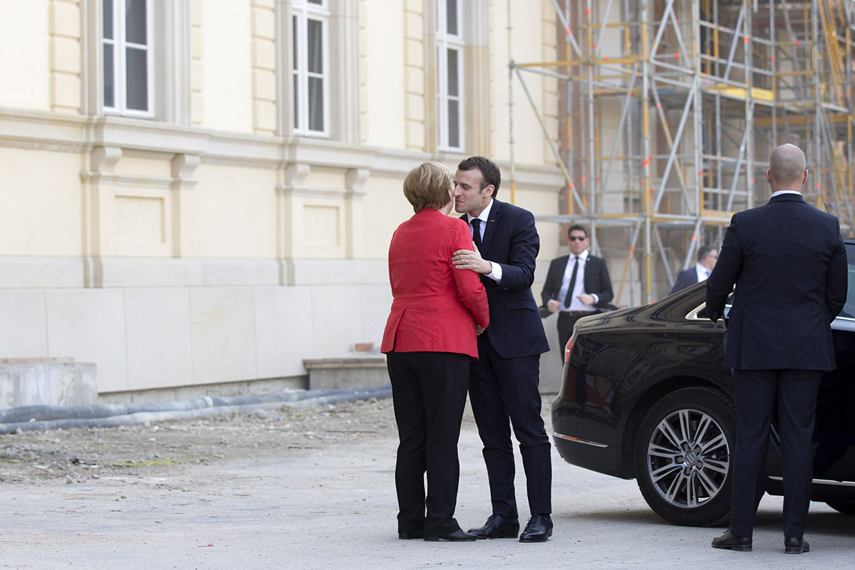 Bundeskanzlerin Angela Merkel Frankreichs Präsident Emmanuel Macron.