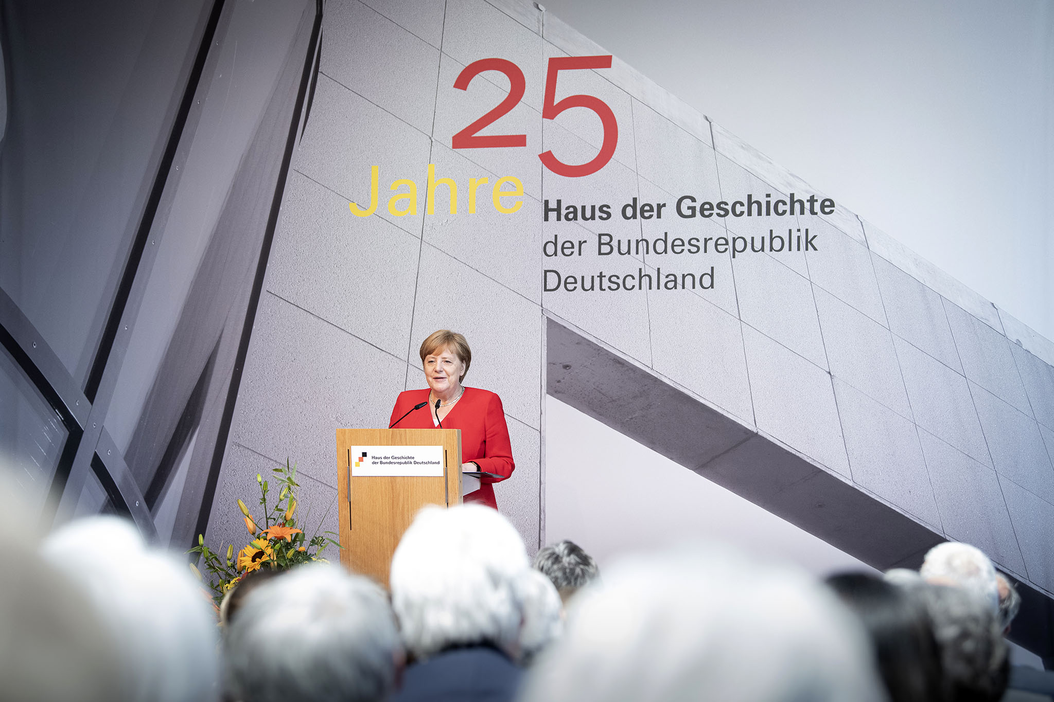 Bundeskanzlerin Angela Merkel spricht anlässlich 25 Jahre Haus der Geschichte.