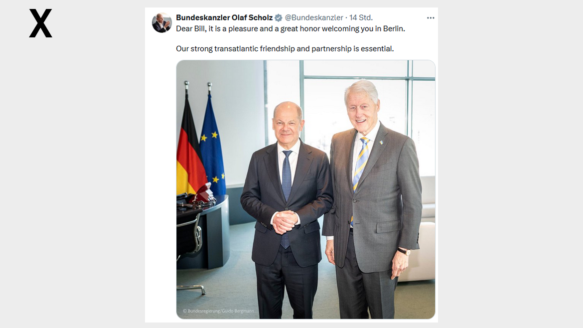 Dear Bill, it is a pleasure and a great honor welcoming you in Berlin.