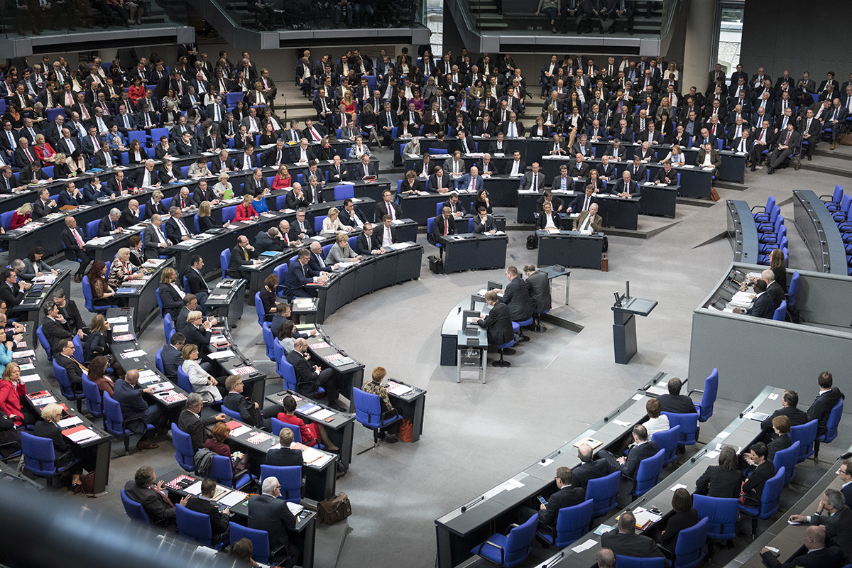 Blick in den Deutschen Bundestag.