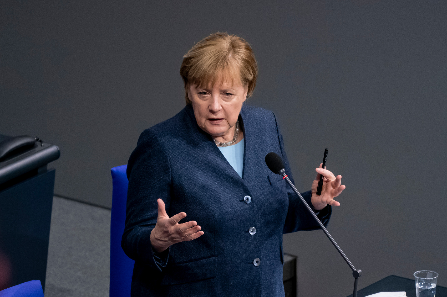 Chancellor Angela Merkel speaks in the German Bundestag.