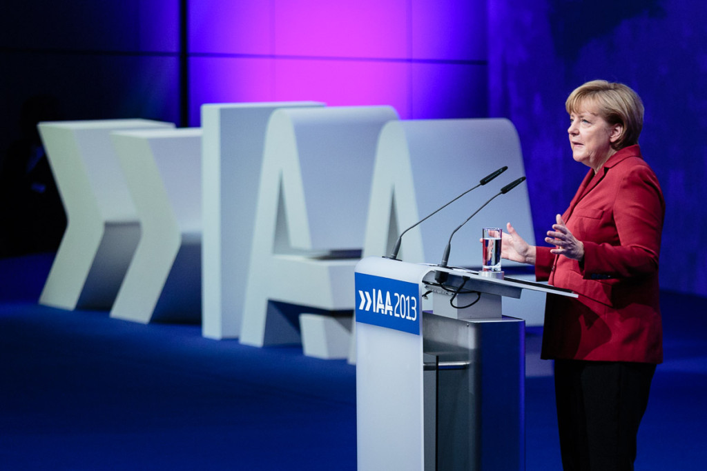 Bundeskanzlerin Angela Merkel hält Eröffnungsrede auf der IAA.