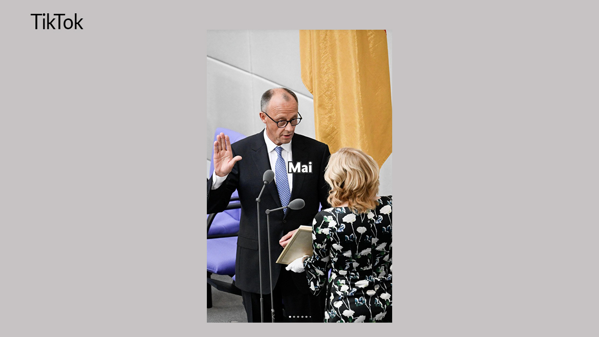 Friedrich Merz bei der Vereidigung zum Bundeskanzler im Bundestag.