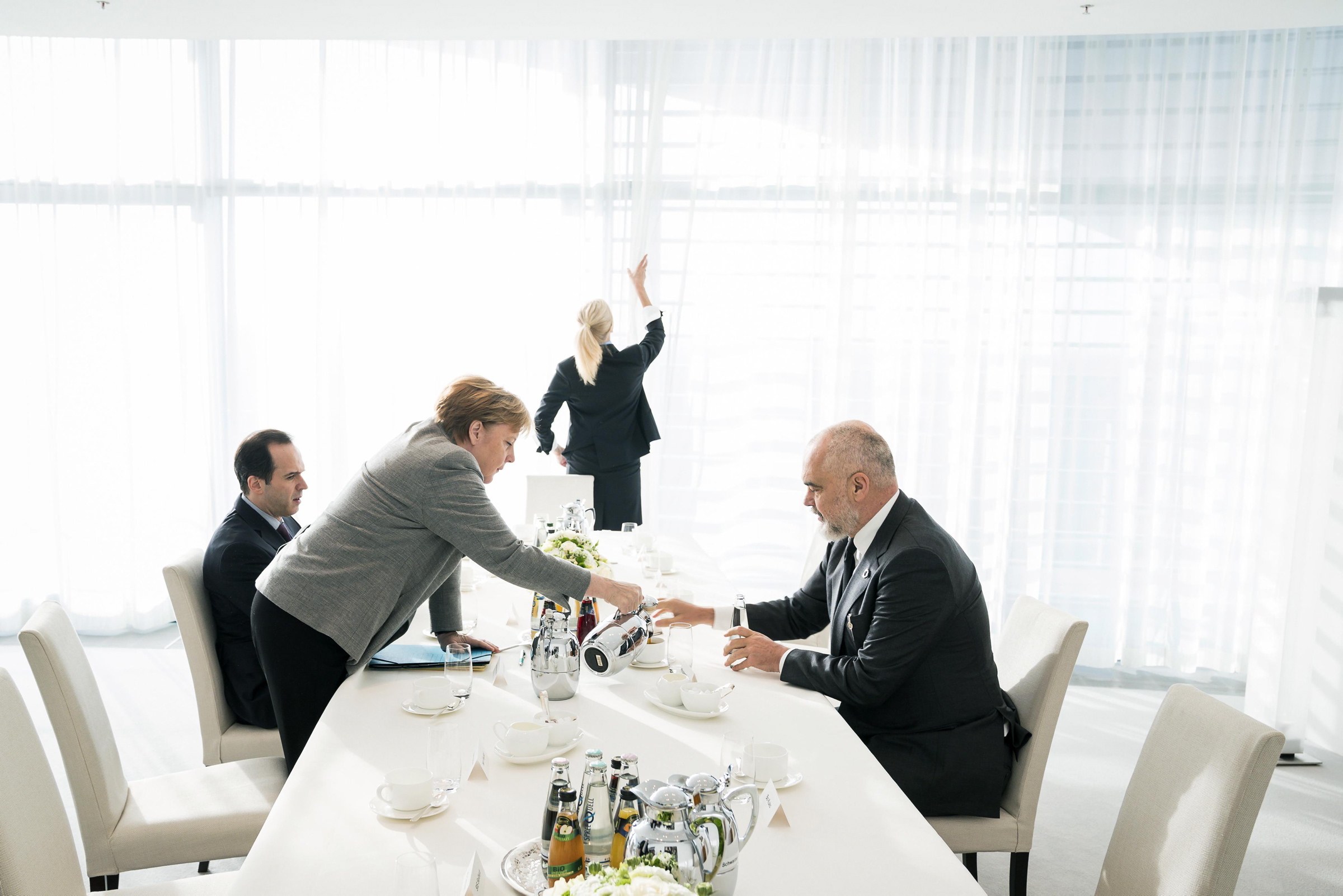 Bundeskanzlerin Angela Merkel empfängt Edi Rama, Albaniens Ministerpräsident, im Bundeskanzleramt.