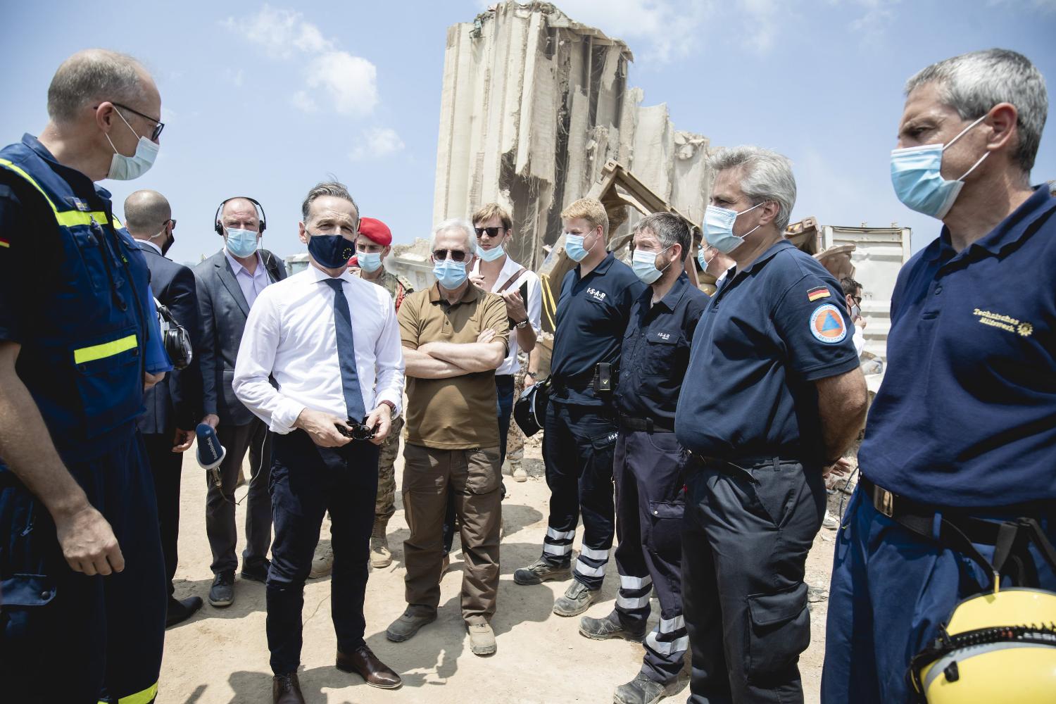 Bundesaußenminister Heiko Maas besucht das Epizentrum der Explosion im Hafen von Beirut.