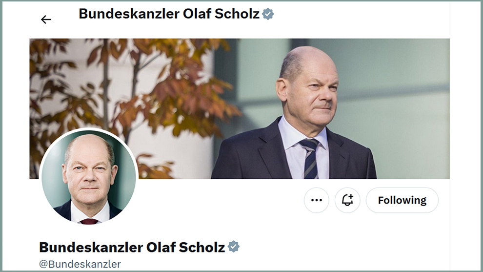 Twitter-Kanal Bundeskanzler Olaf Scholz