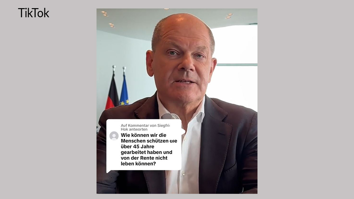 Bundeskanzler Scholz beantwortet Frage