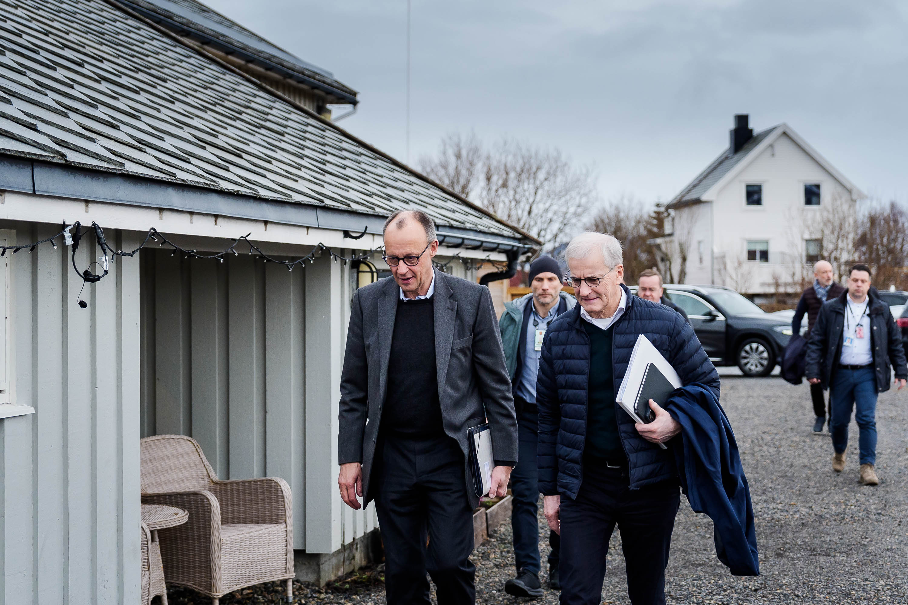Bundeskanzler Friedrich Merz mit Jonas Gahr Store, Norwegens Ministerpräsident.