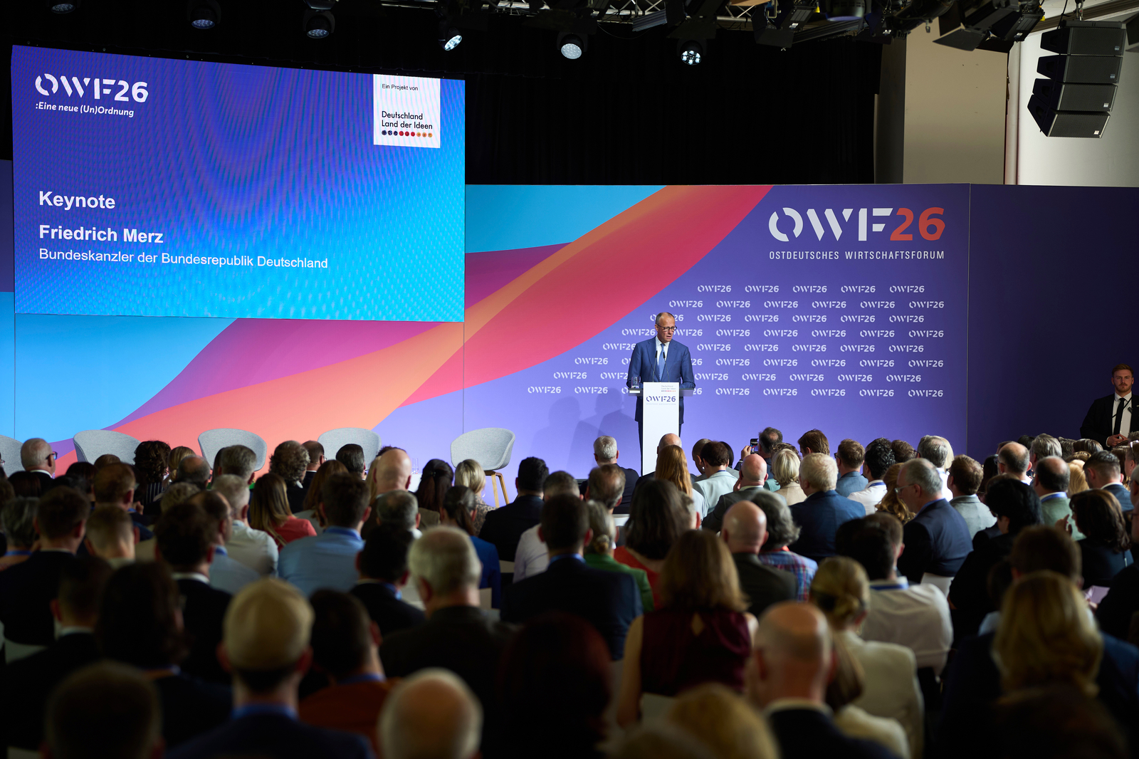 Bundeskanzler Friedrich Merz beim Ostdeutschen Wirtschaftsforum.