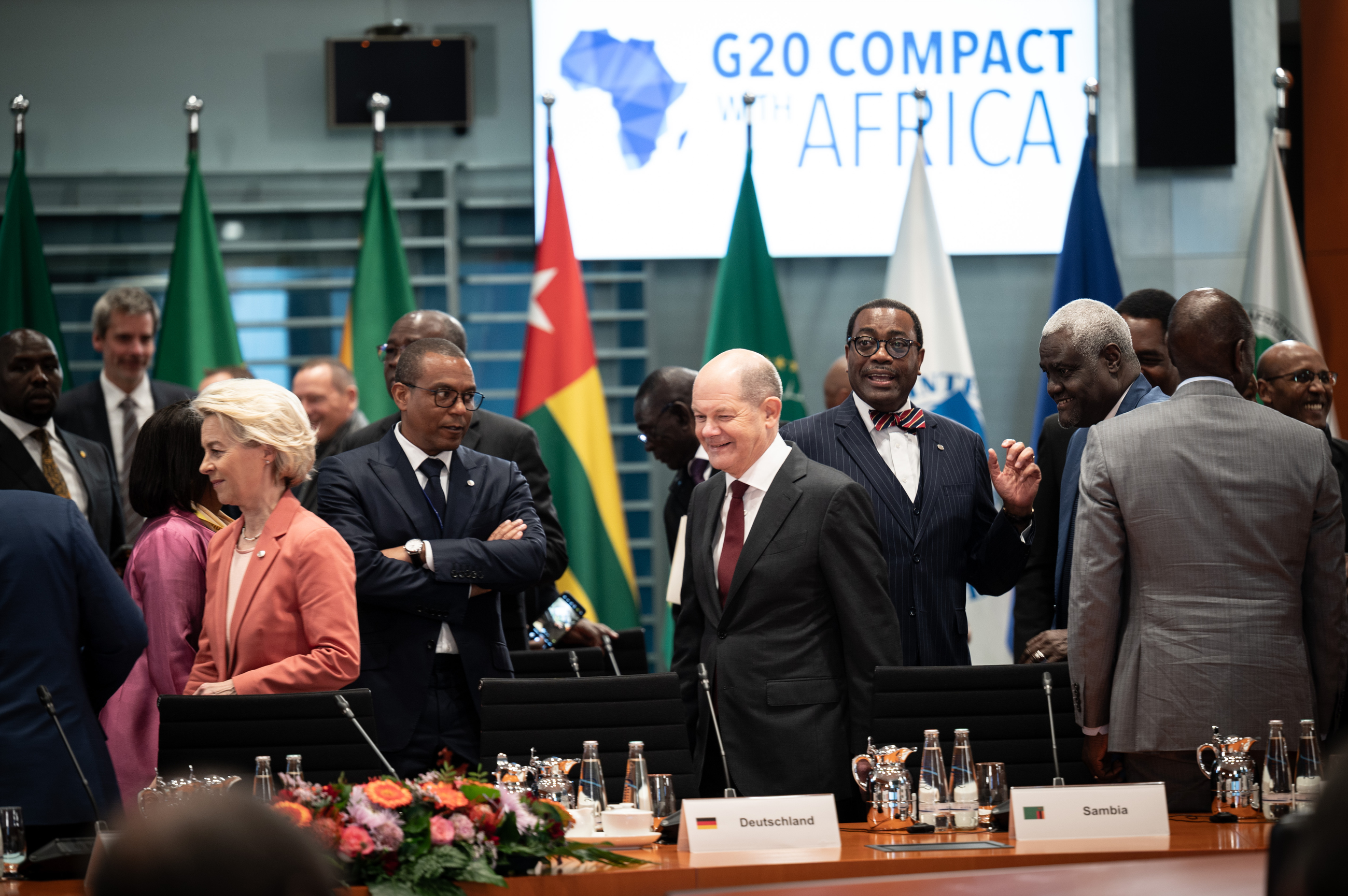 Bundeskanzler Olaf Scholz bei der G20-Konferenz "Compact with Africa".