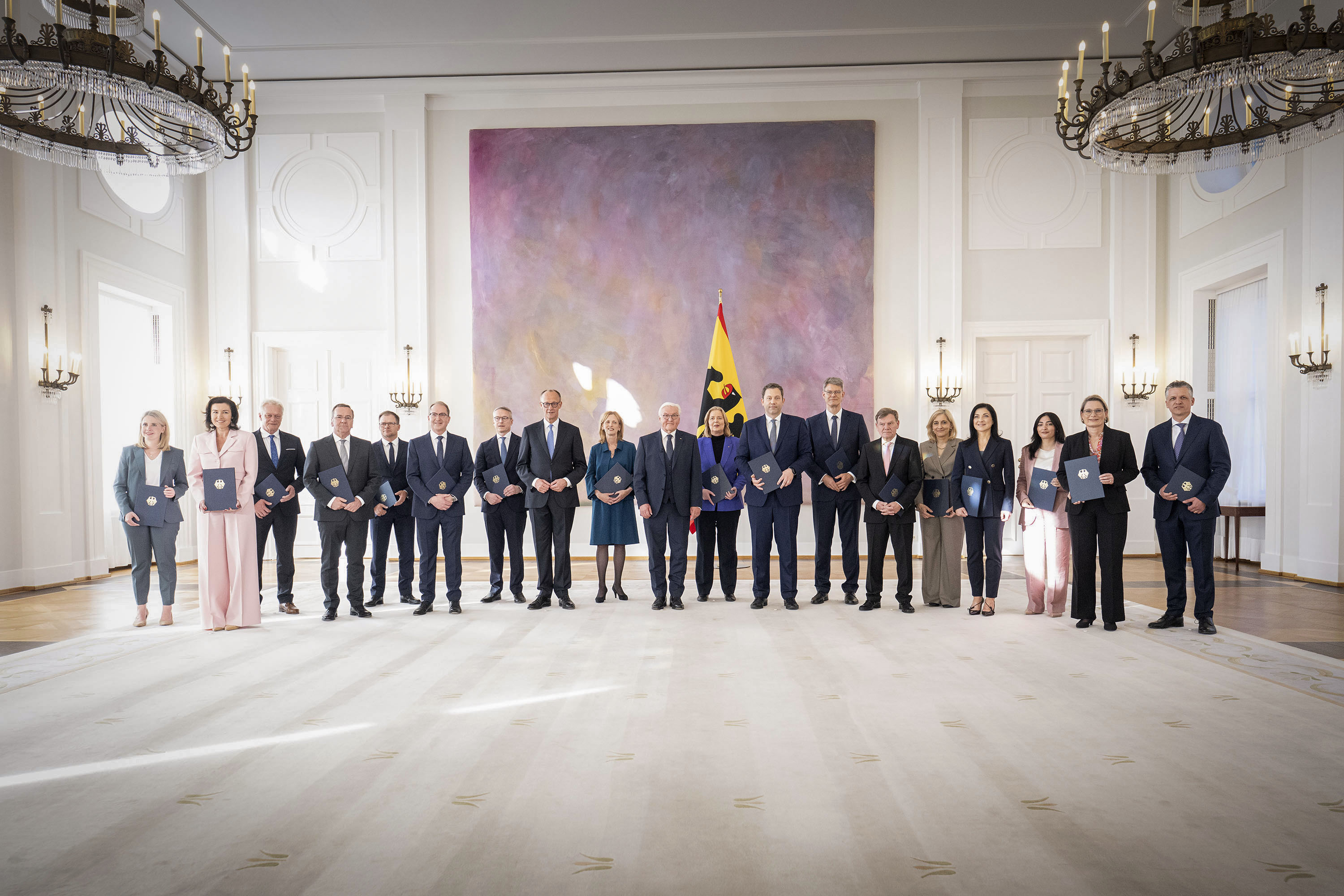 The ministers with their letters of appointment at Bellevue Palace.