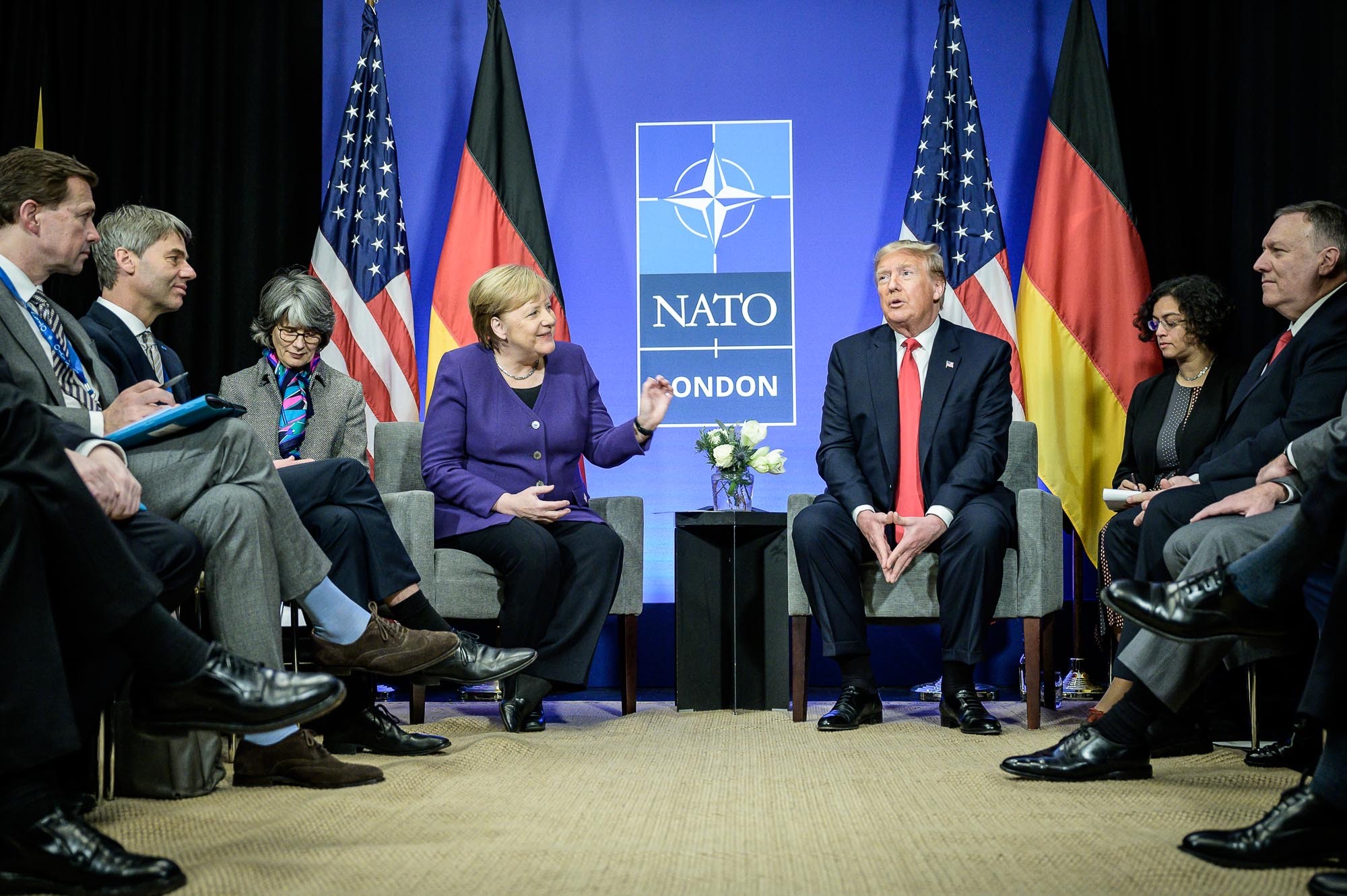 Chancellor Angela Merkel with President Donald Trump