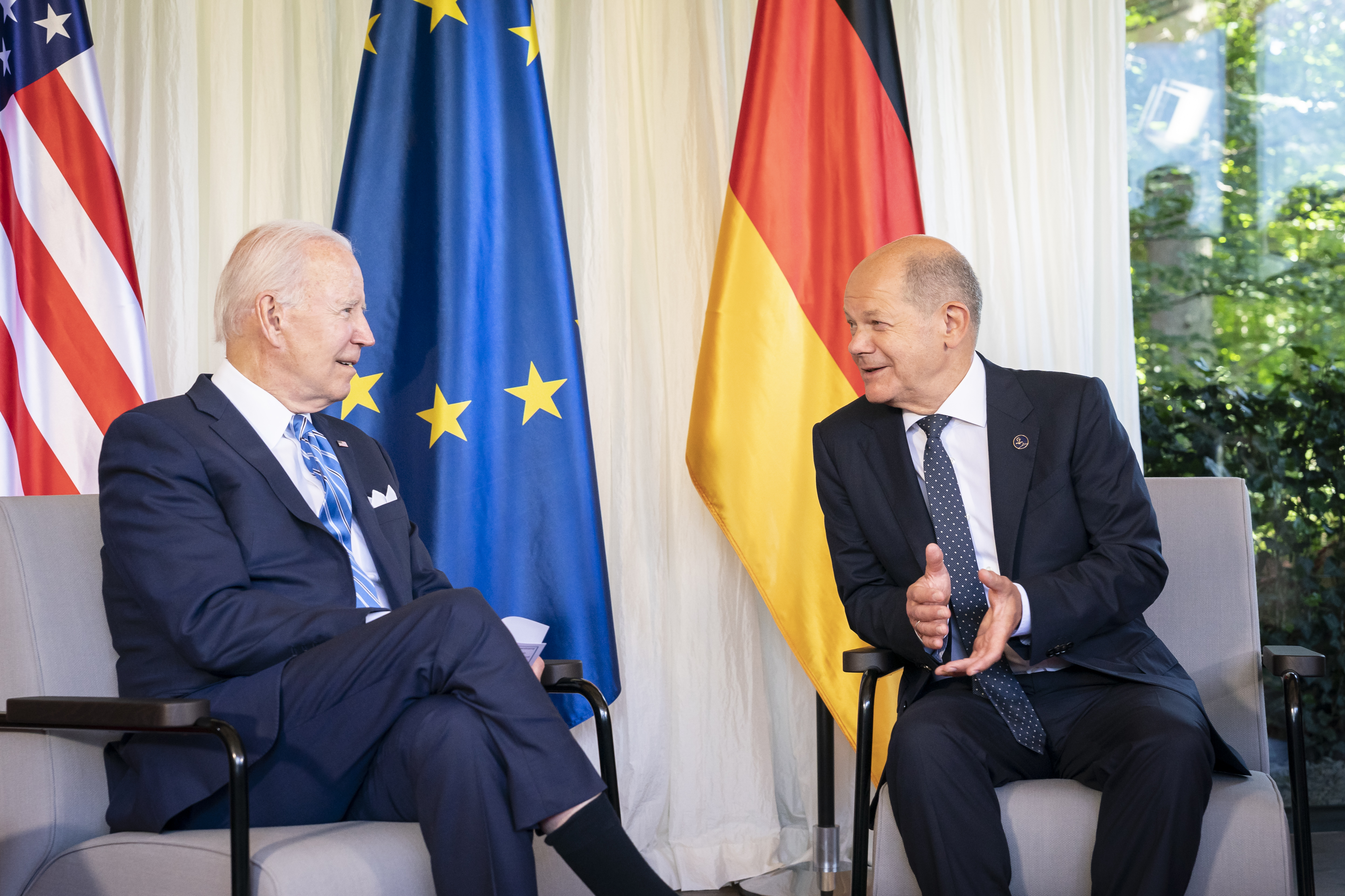 Olaf Scholz and Joe Biden met for bilateral talks before the official start of the G7 summit at Schloss Elmau.