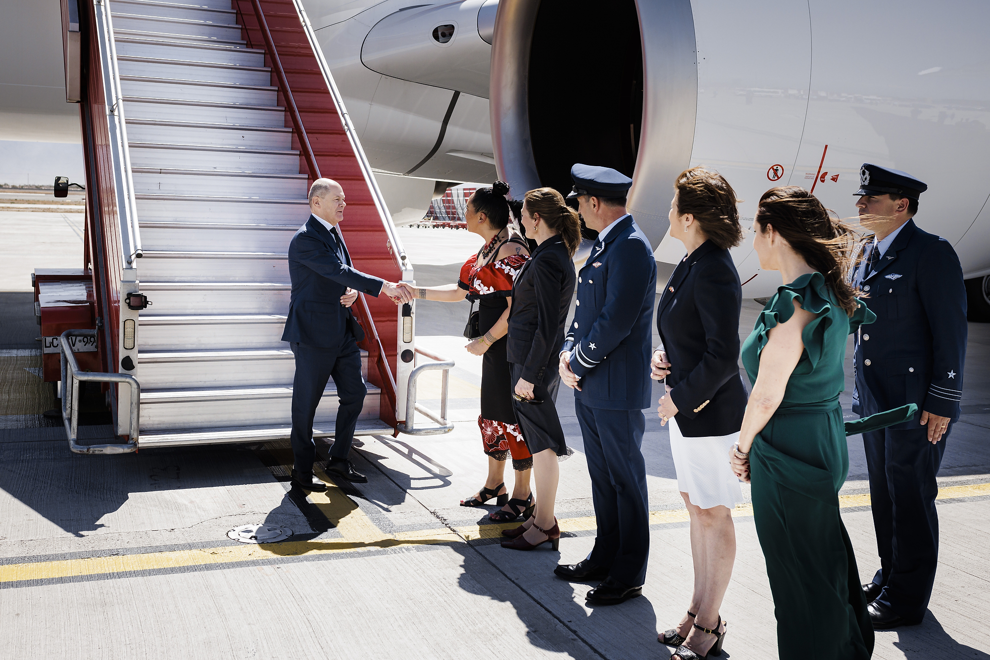 Federal Chancellor Scholz on arrival in Chile.