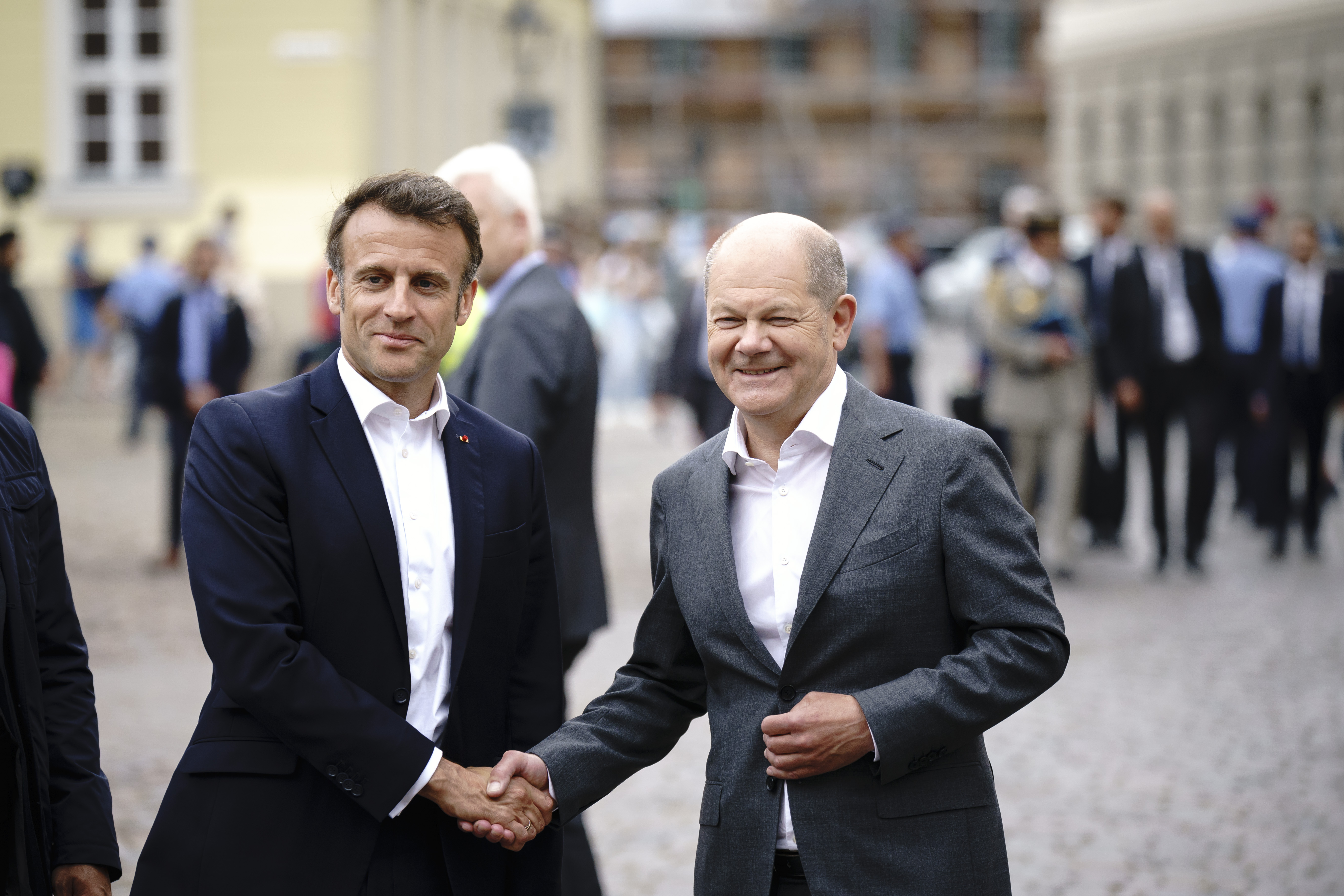 Bundeskanzler Olaf Scholz und Präsident Emmanuel Macron