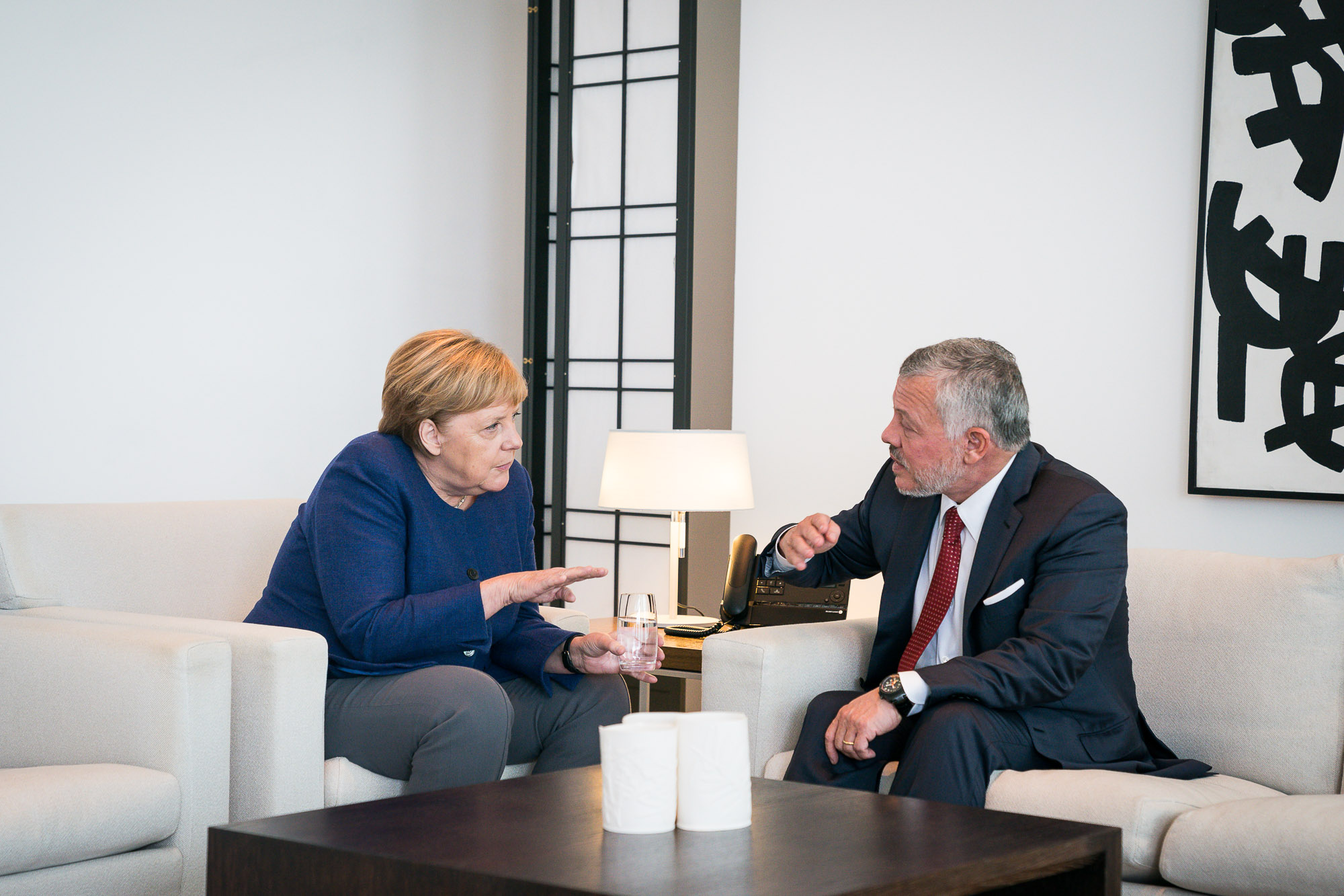La chancelière fédérale Angela Merkel et le roi jordanien Abdallah II bin al-Hussein