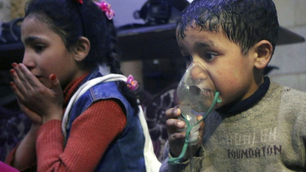 Two children are victims of the toxic gas attacks in the Syrian town of Douma