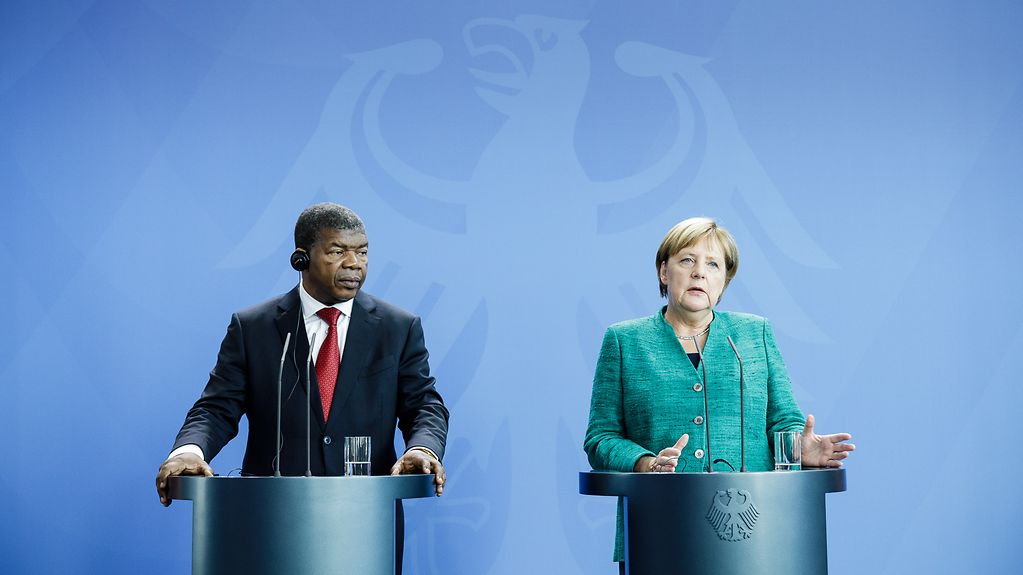 Chancellor Angela Merkel and Angola's President João Lourenço