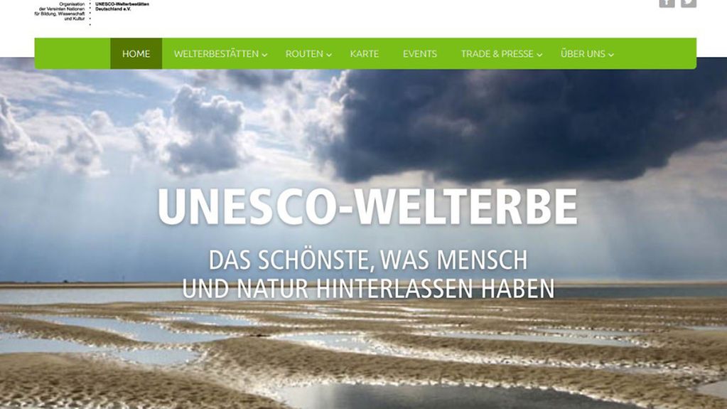 Internetseite Unesco-Welterbe Screenshot