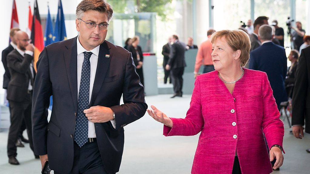 Bundeskanzlerin Merkel empfängt den kroatischen Ministerpräsidenten Plenković im Kanzleramt