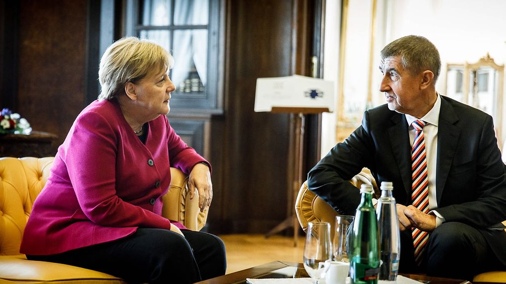 Chancellor Angela Merkel meets Andrej Babiš, Prime Minister of the Czech Republic in Prague