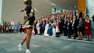 Bundeskanzlerin Angela Merkel beim Karnevalsempfang im Bundeskanzleramt.