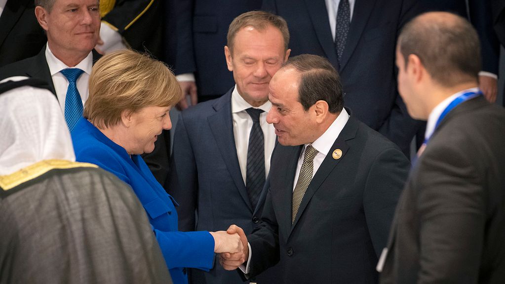 Kanzlerin Merkel mit dem Präsidenten Ägyptens, al-Sisi.