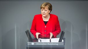 Chancellor Angela Merkel's government statement to the German Bundestag