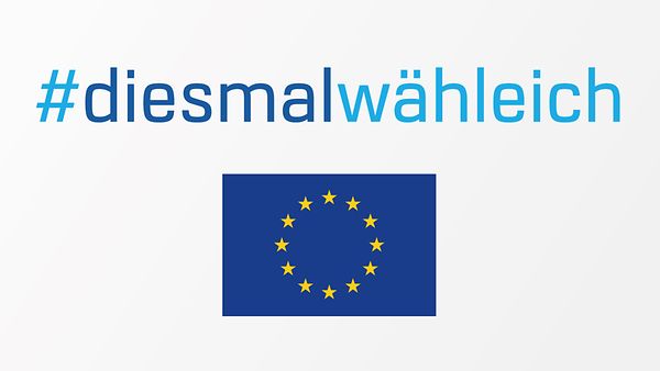 Logo zur Europawahl mit dem Schriftzug #diesmalwähleich