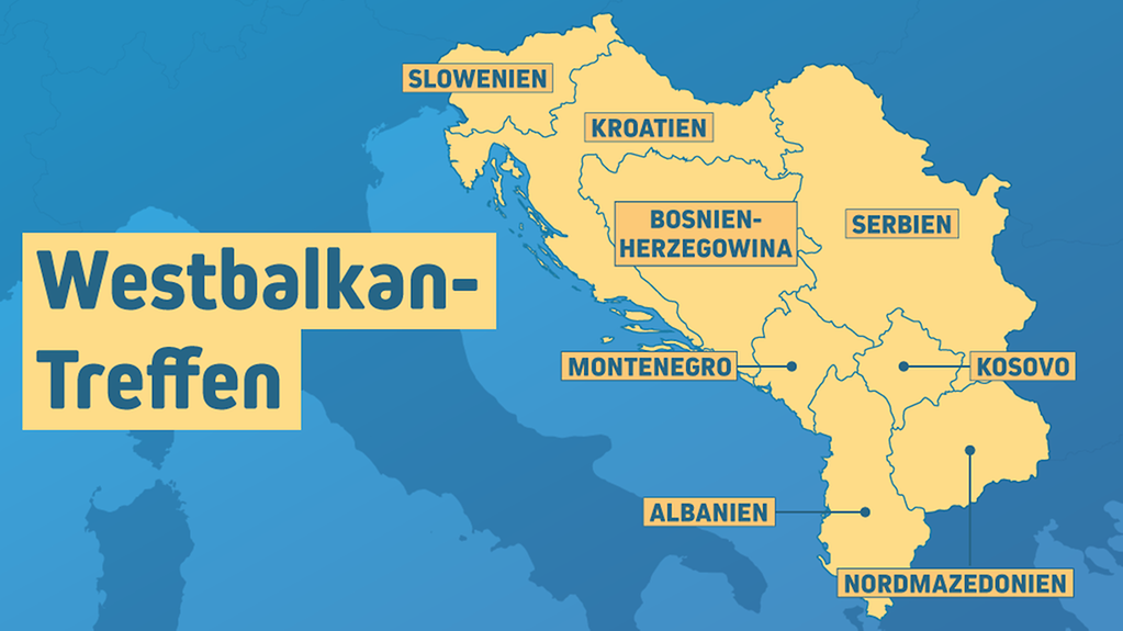 Karte mit den Ländern des Balkans