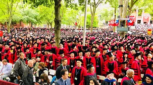 A group of Harvard graduands