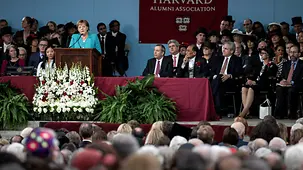 The Chancellor spoke at the afternoon Commencement exercises.