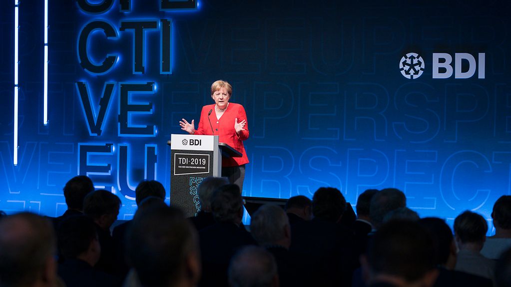 The Chancellor speaks at the annual meeting of the BDI, the Federation of German Industries