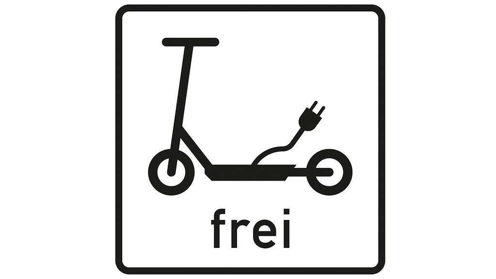 Verkehrszeichen mit der Aufschrift "Elektrokleinstfahrzeuge frei".