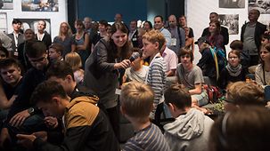 Children at the Federal Press Office during the German government's open day
