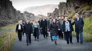 deskanzlerin Angela Merkel besucht mit Katrin Jakobsdottir, isländische Premierministerin den Nationalparl Thingvellir.