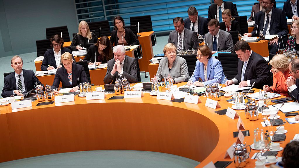 Chancellor Angela Merkel at the start of a meeting with representatives of the associations and groups actively engaged in helping refugees integrate.