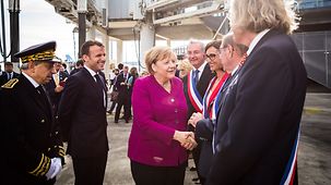 Chancellor Angela Merkel visits the Airbus plant in Toulouse, where she was attending the Franco-German Council of Ministers.