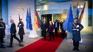 Bundeskanzlerin Angela Merkel mit Jens Stoltenberg, Generalsekretär der Nato.