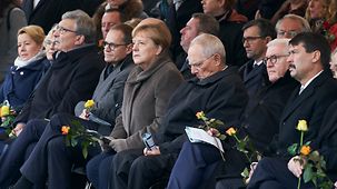 Bundeskanzlerin Angela Merkel anlässlich der Zentralen Gedenkveranstaltung der Stiftung Berliner Mauer an der Gedenkstätte Berliner Mauer.
