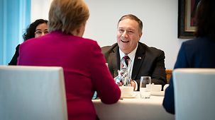 Chancellor Angela Merkel during her talks with US Secretary of State Mike Pompeo