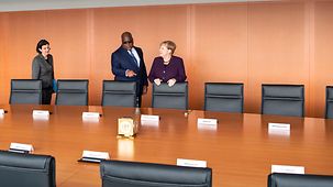 Bundeskanzlerin Angela Merkel mit Felix Tshisekedi, Präsident des Kongo, im Kabinettssaal.