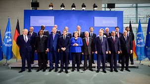 Family photo at the Berlin Conference on Libya