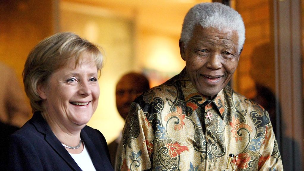 Angela Merkel trifft 2007 auf Nelson Mandela.