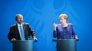 Chancellor Angela Merkel with the Prime Minister of the Republic of the Sudan, Abdalla Hamdok