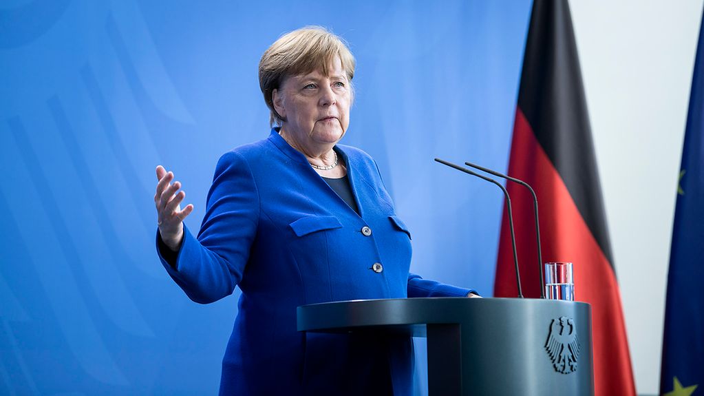 Bundeskanzlerin Angela Merkel spricht.