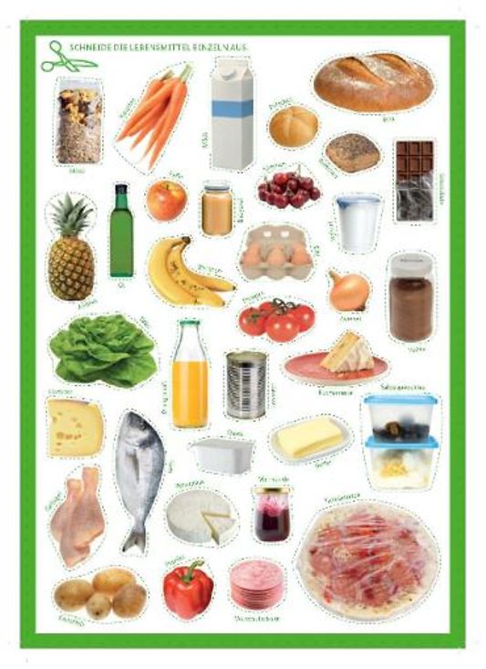 Titelbild der Publikation "Zu gut für die Tonne Ausschneidebogen - Rette die Lebensmittel und packe sie richtig weg"