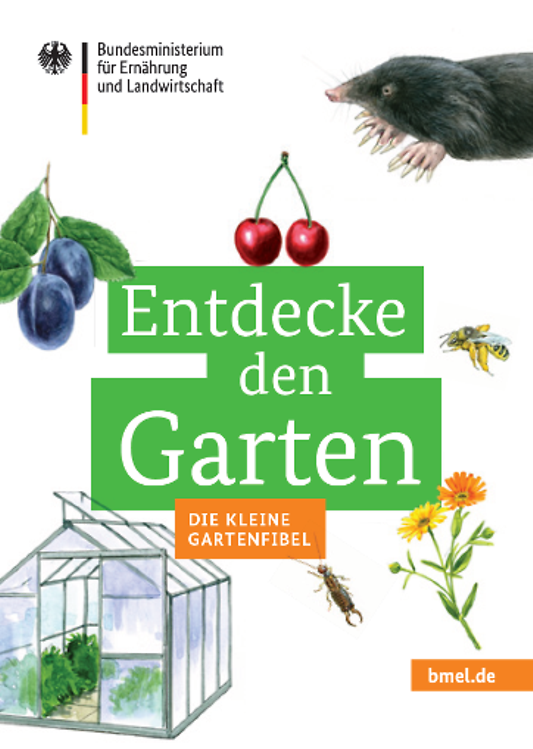Titelbild der Publikation "Entdecke den Garten – Die kleine Gartenfibel"