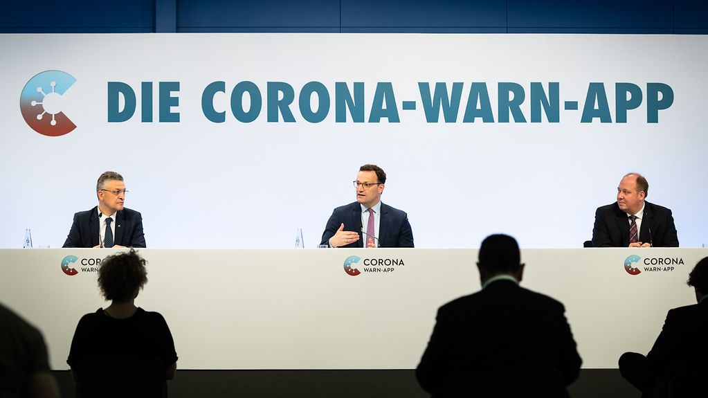 Jens Spahn, Bundesminister für Gesundheit, spricht bei der Vorstellung der Corona-Warn-App.